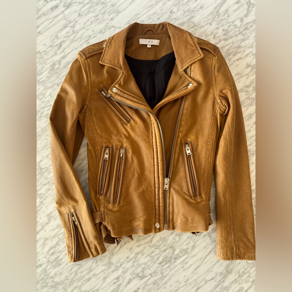 IRO BIKER JACKET COGNAC. GREAT CONDITION